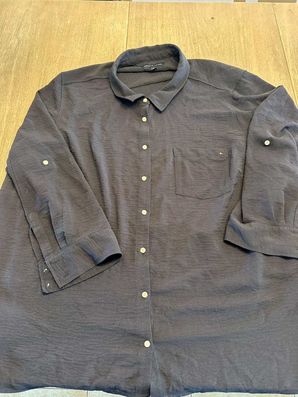 Tommy Hilfiger Dark Navy Long-Sleeve Button Down Shirt